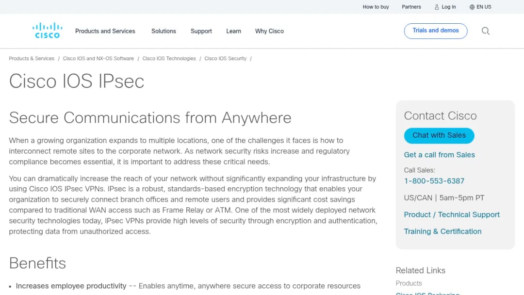 Cisco IOS IPsec screenshot