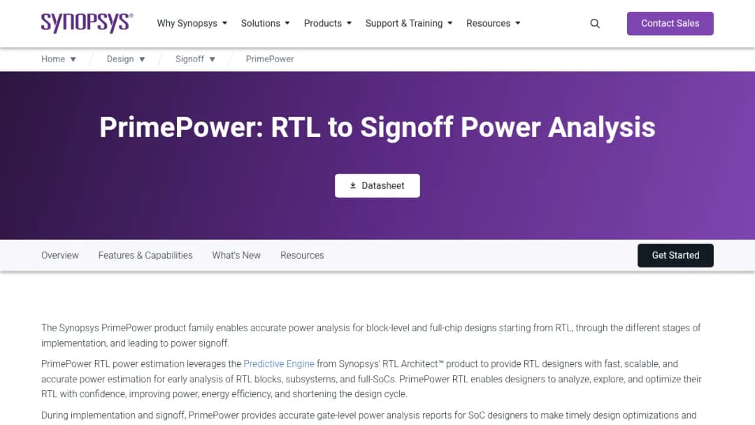 Synopsys PrimePower screenshot