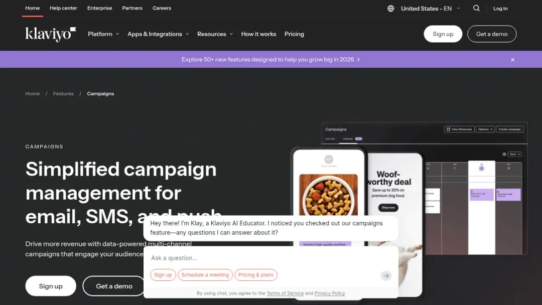 Klaviyo Campaigns screenshot