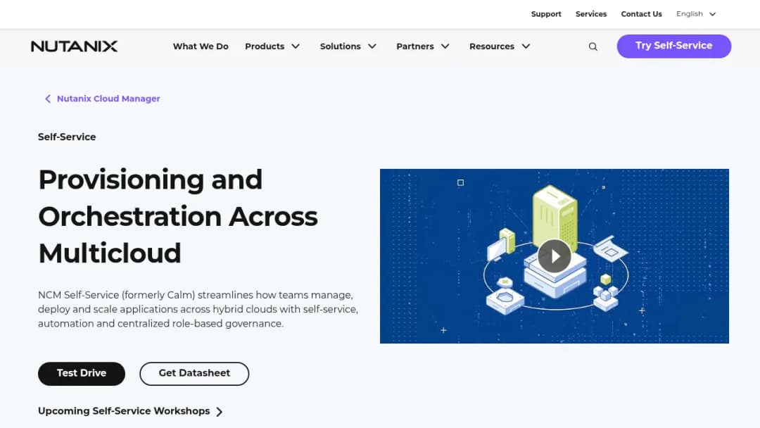 Nutanix Self-Service screenshot