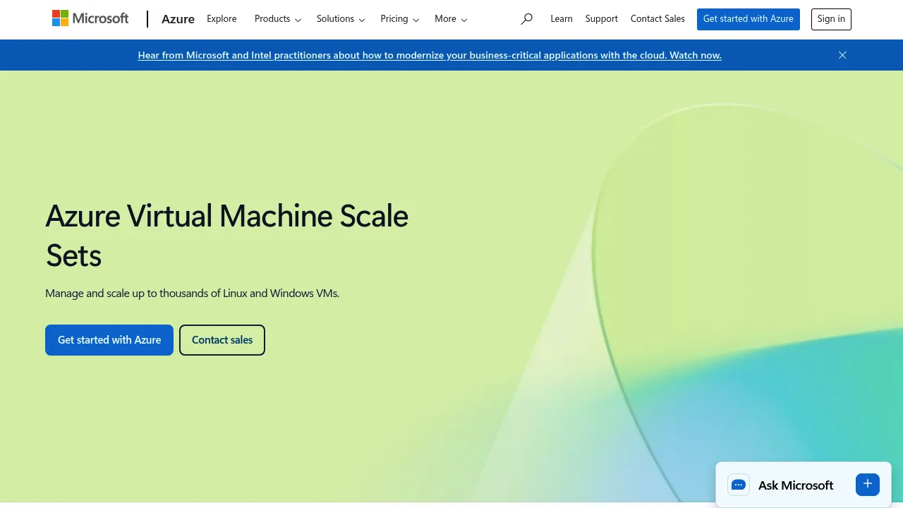 Virtual Machine Scale Sets screenshot