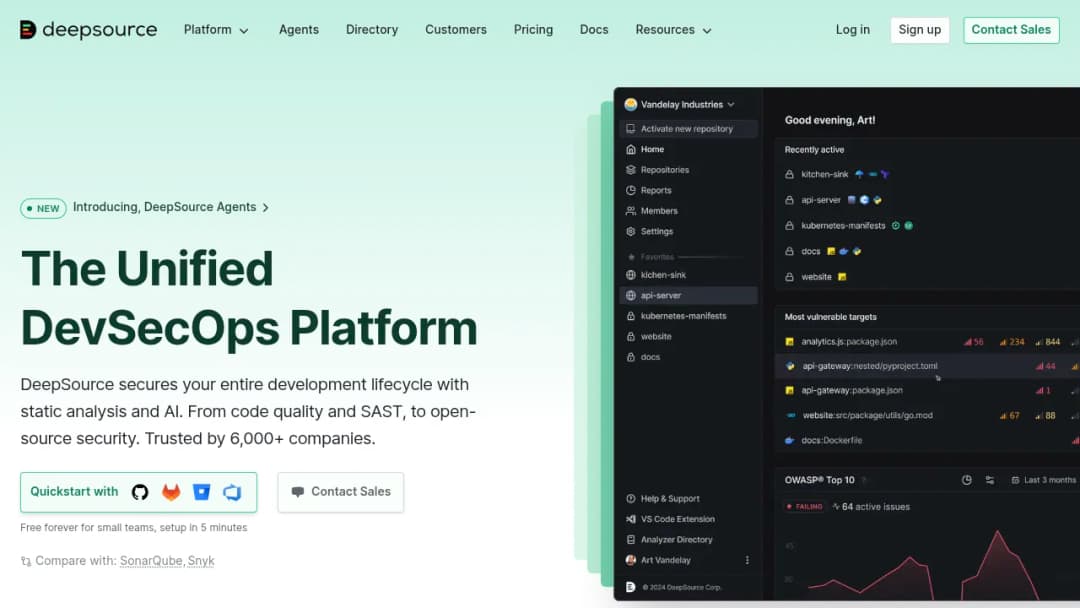 DeepSource screenshot