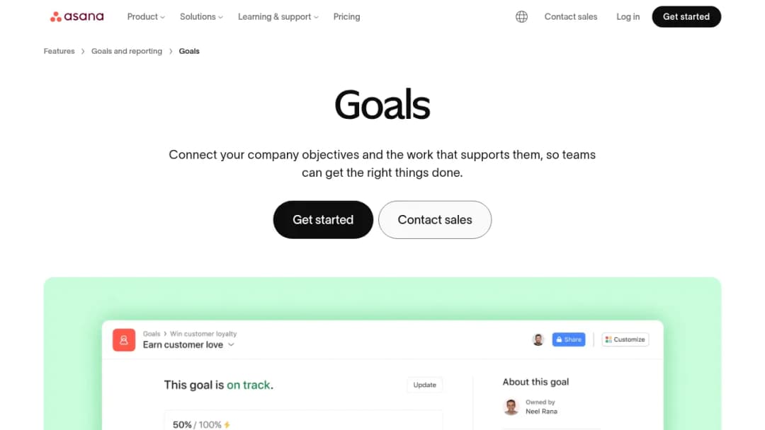 Asana Goals screenshot