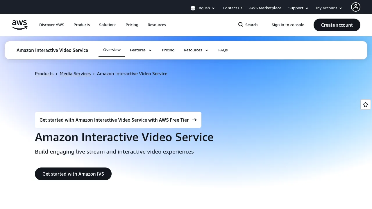 Amazon Interactive Video Service screenshot