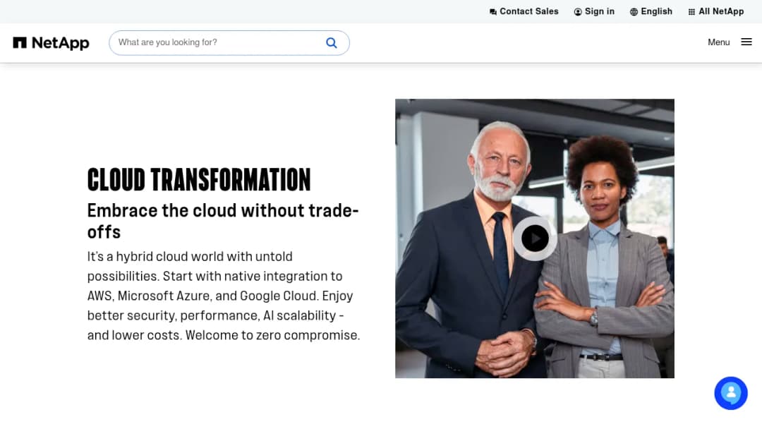 NetApp Cloud Transformation screenshot