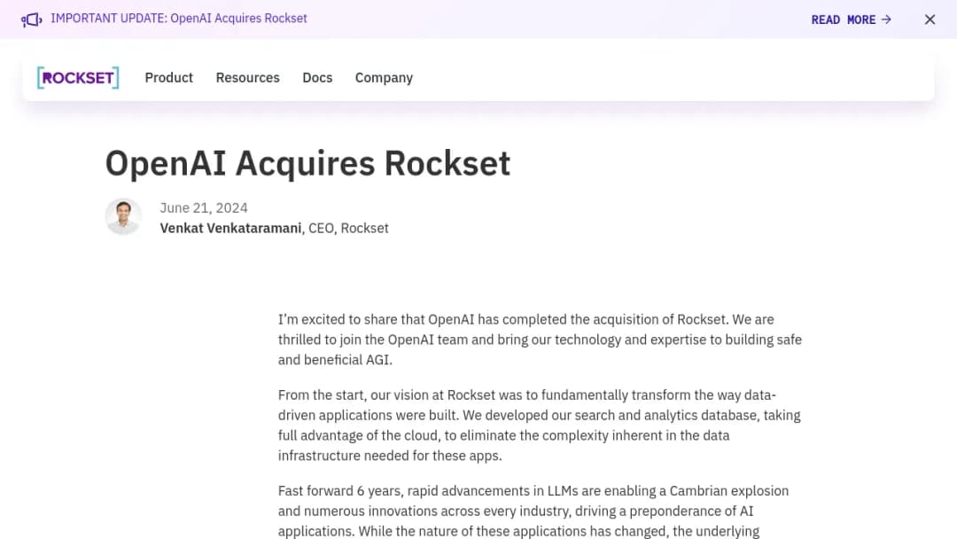 Rockset screenshot