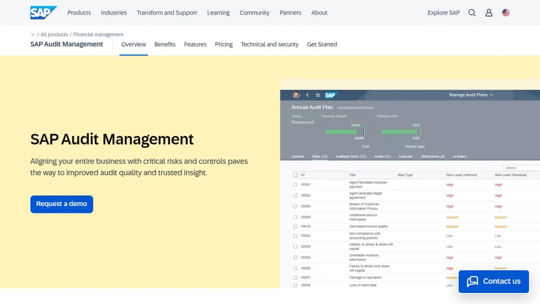 SAP Audit Management screenshot