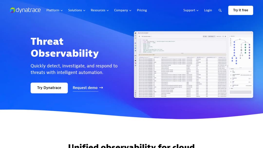 Dynatrace Threat Observability screenshot