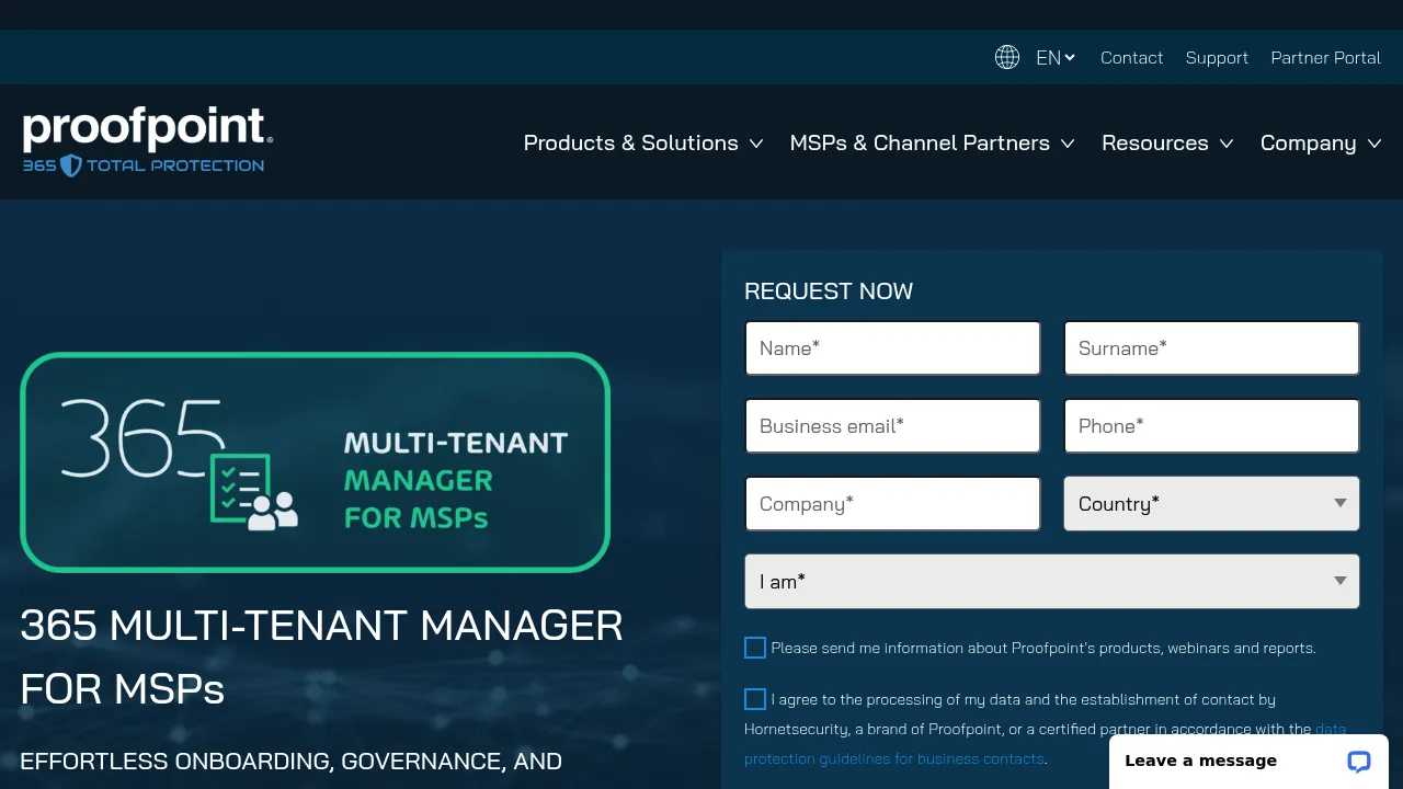 Proofpoint Multi-Tenant Manager screenshot