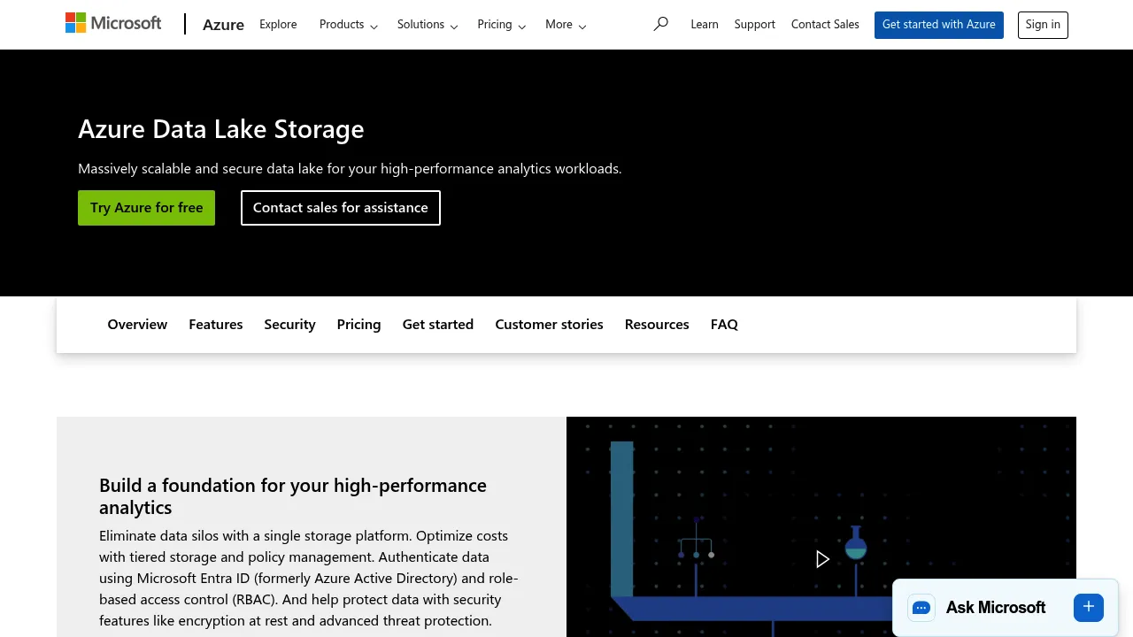 Microsoft Azure Data Lake Storage screenshot