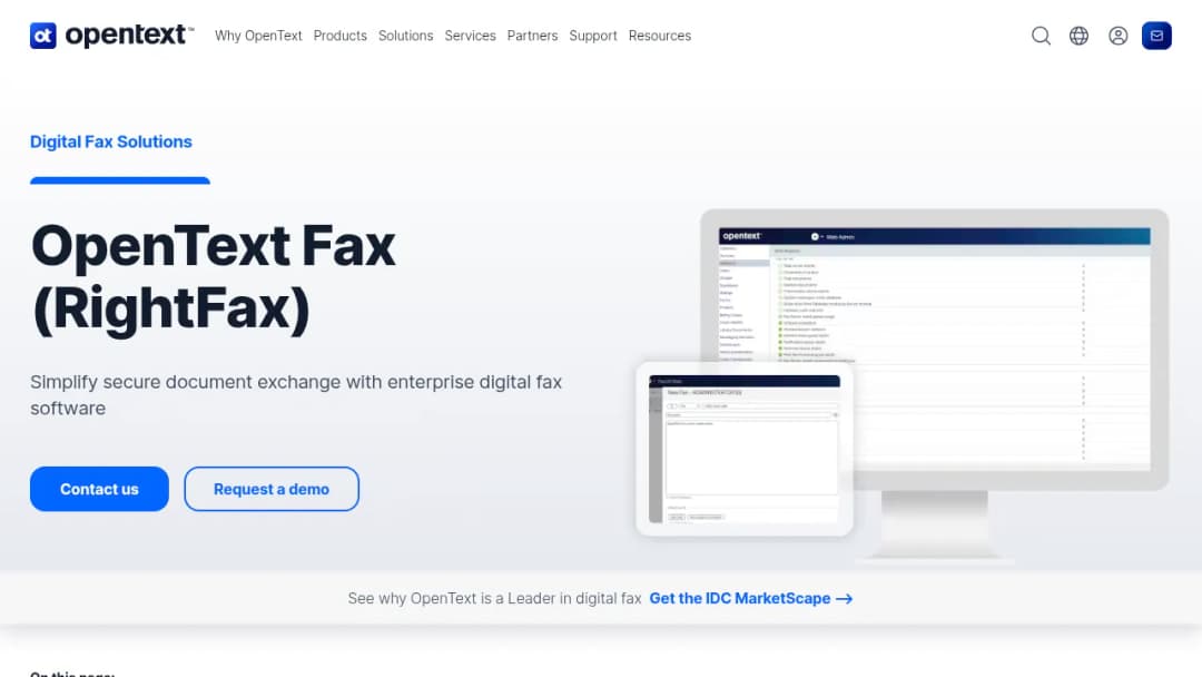 OpenText Fax screenshot