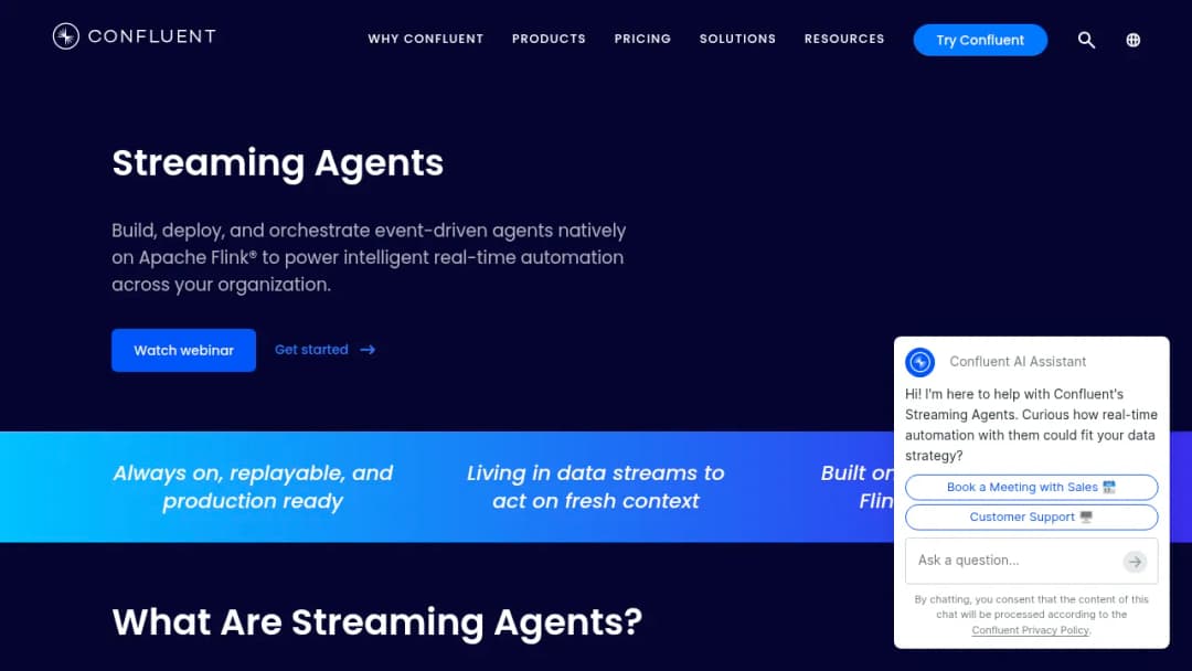 Confluent Streaming Agents screenshot