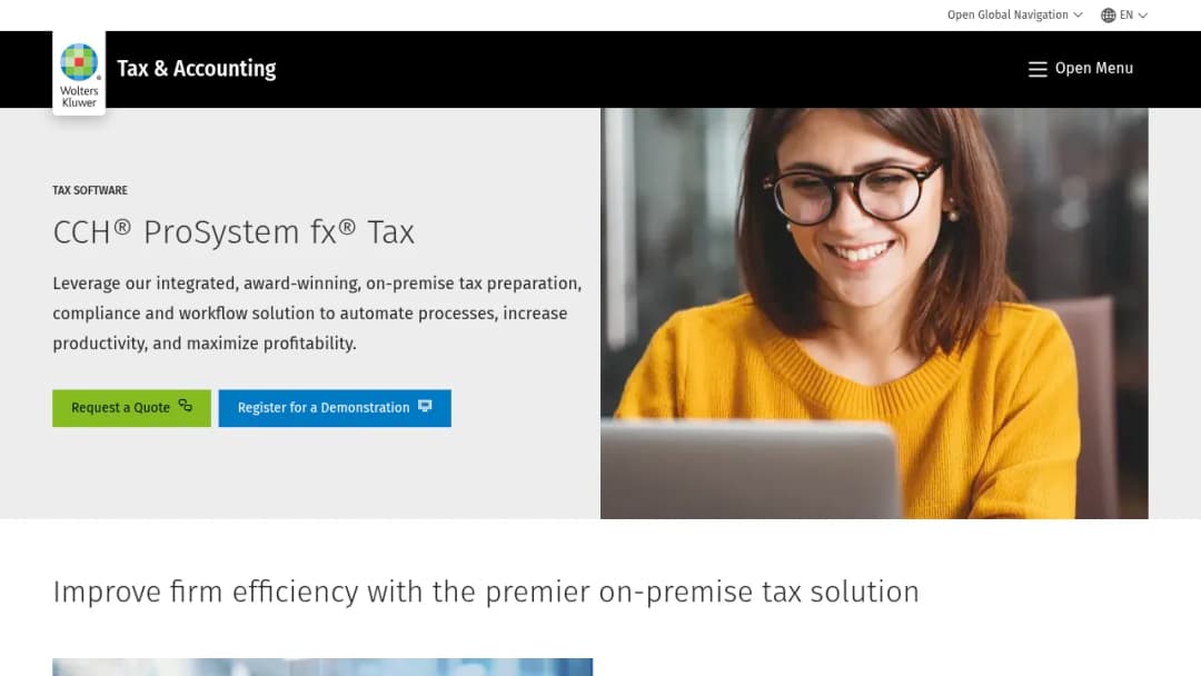 Wolters Kluwer CCH® ProSystem fx® Tax screenshot