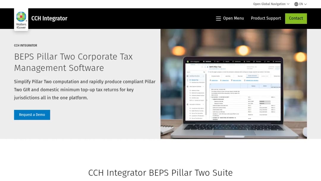 Wolters Kluwer CCH Integrator BEPS Pillar Two screenshot