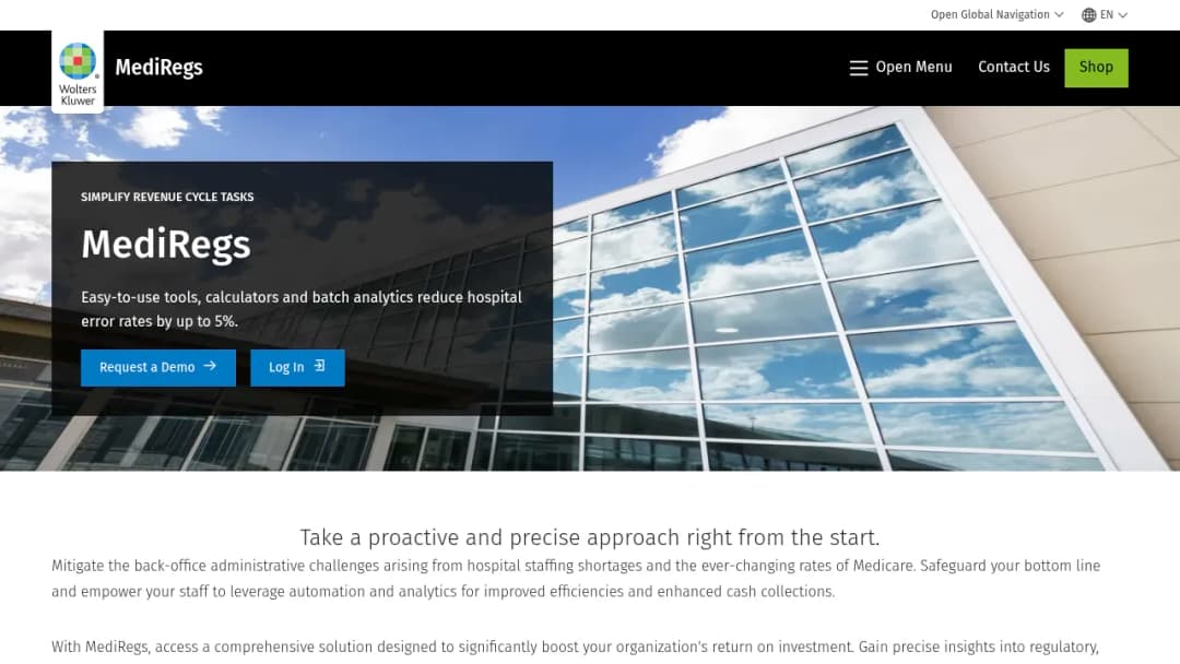 Wolters Kluwer Mediregs screenshot