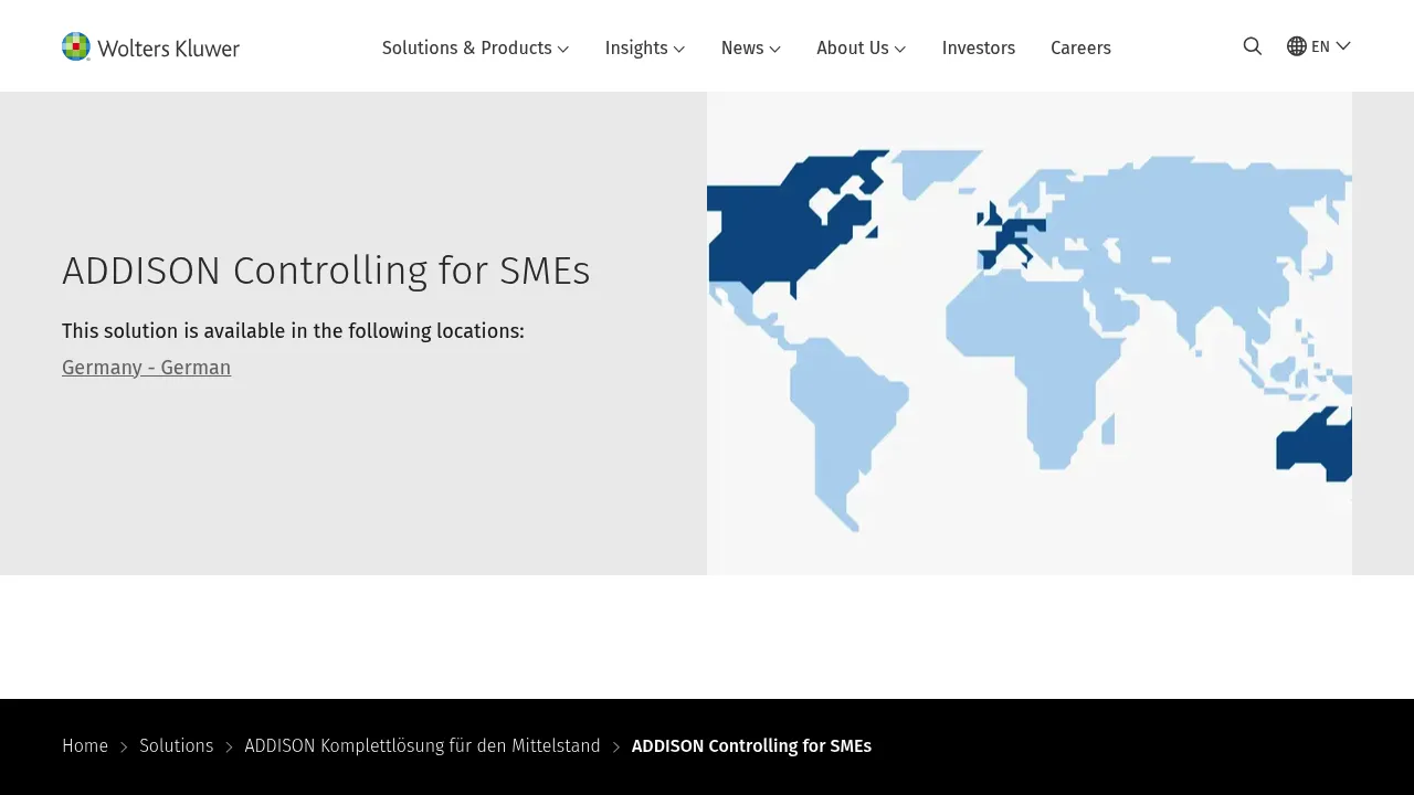 Wolters Kluwer ADDISON Controlling for SMEs screenshot