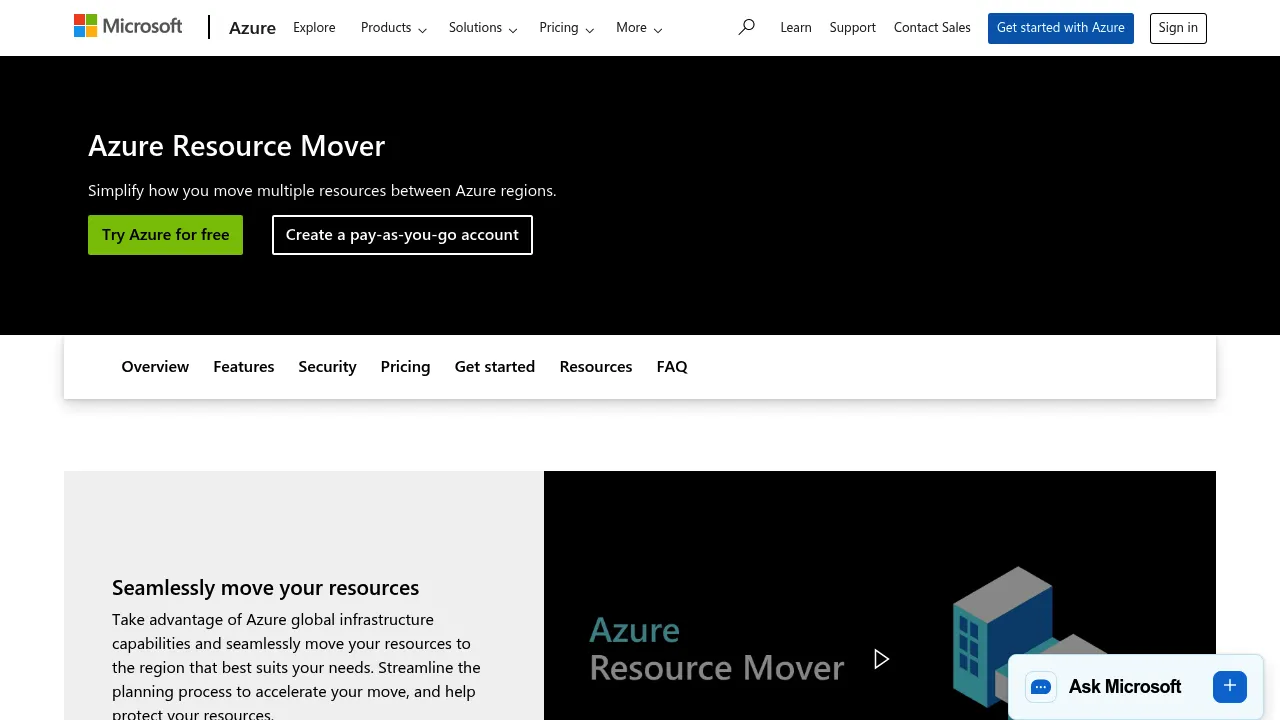 Azure Resource Mover screenshot