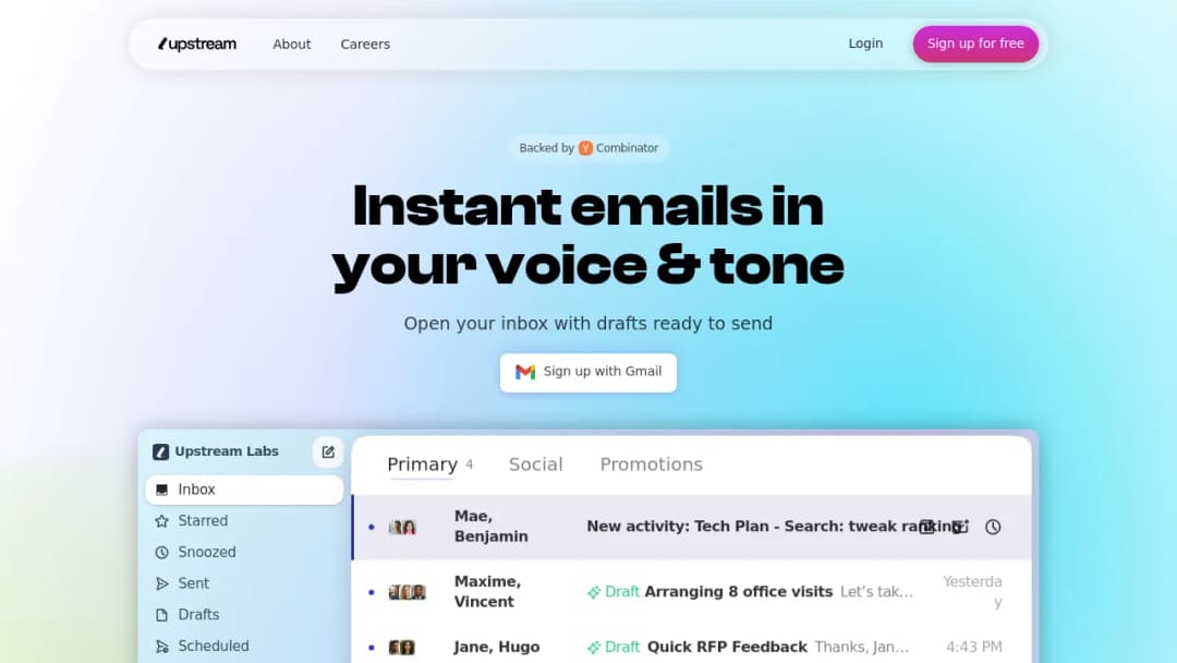 Upstream screenshot