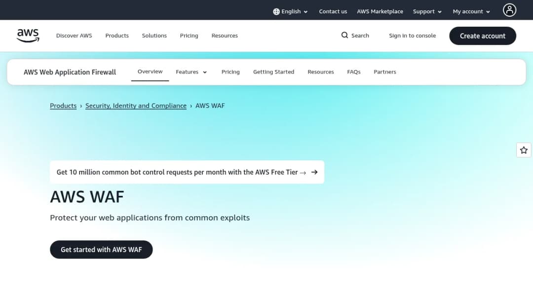 AWS WAF screenshot