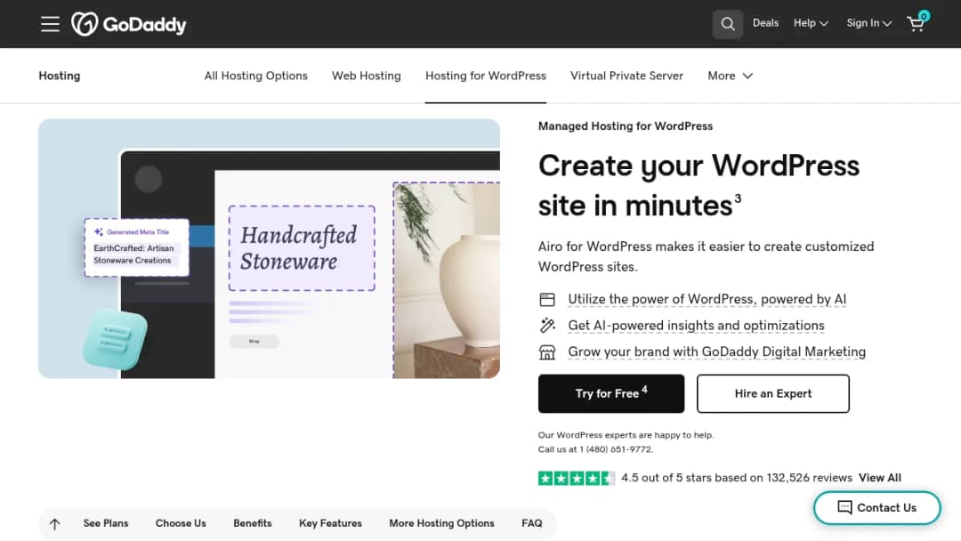 GoDaddy Managed WordPress screenshot