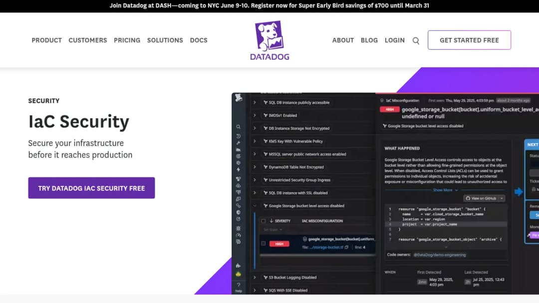 Datadog IaC Security screenshot