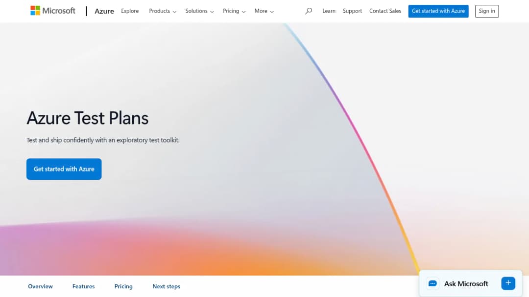 Microsoft Azure Test Plans screenshot