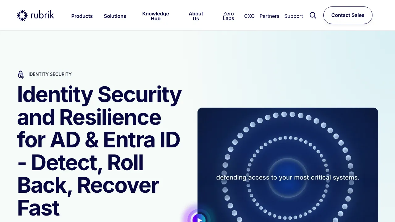 Rubrik Identity Security screenshot