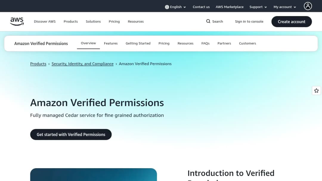 Amazon Verified Permissions screenshot