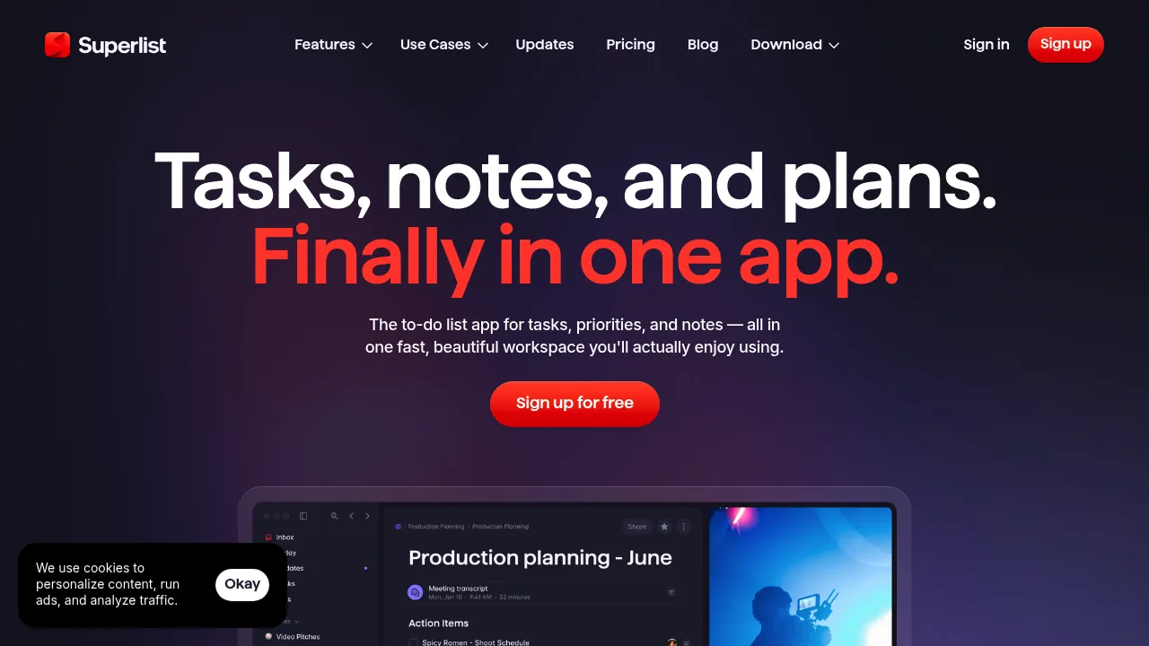 Superlist screenshot