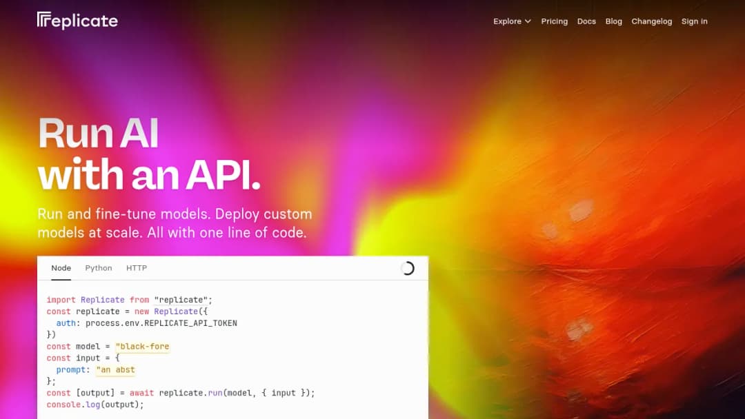 Replicate screenshot