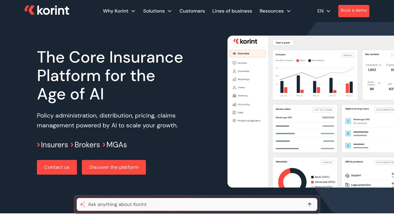 Korint Insurtech screenshot