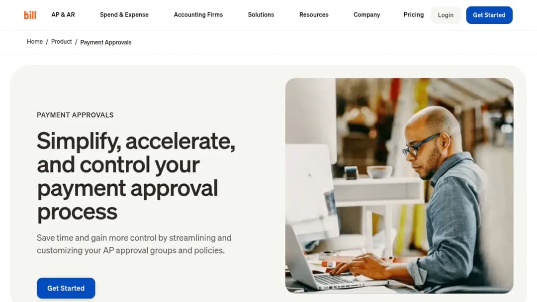 Bill.com Approvals screenshot