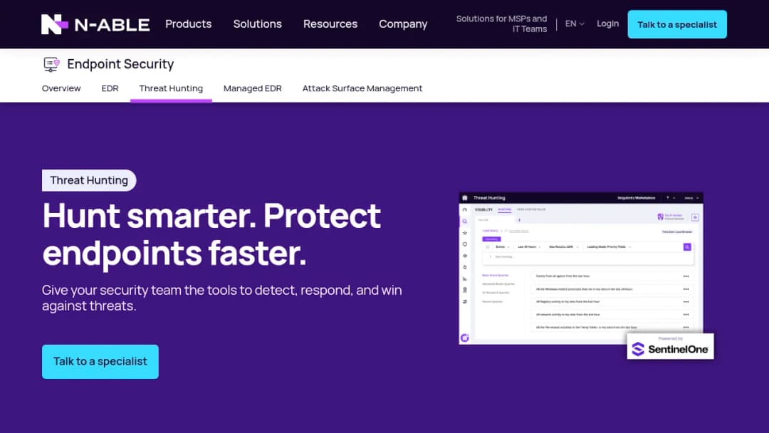 N-able Threat Hunting screenshot