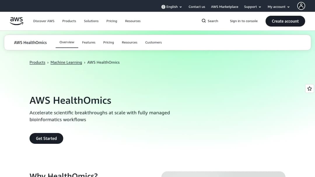 AWS HealthOmics screenshot