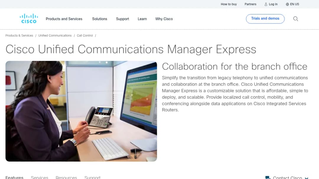 Cisco Unified Communications Manager Express screenshot