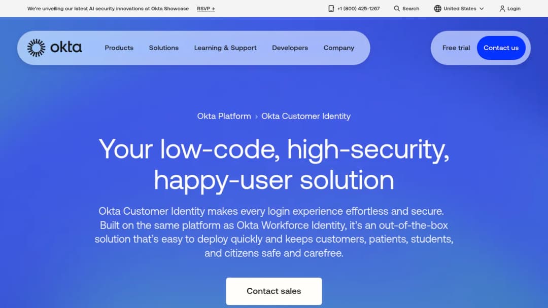 Okta Customer Identity screenshot