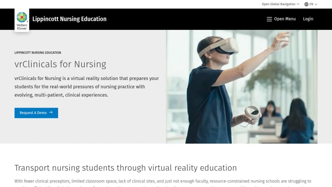 Wolters Kluwer vrClinicals for Nursing screenshot