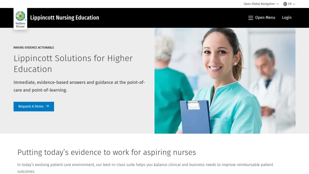 Wolters Kluwer Lippincott® Solutions for Higher Education screenshot