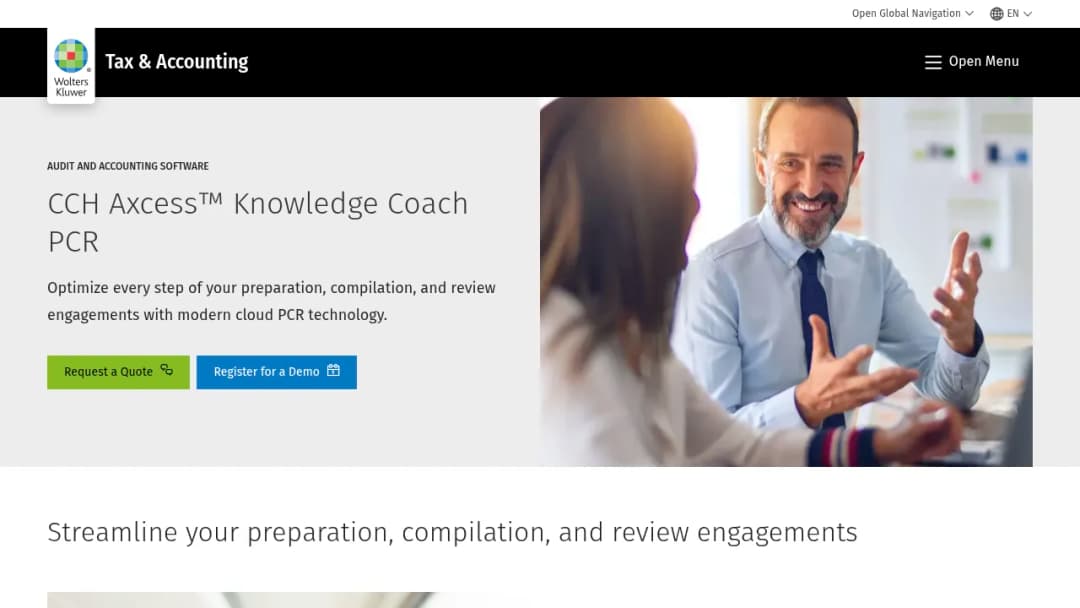 Wolters Kluwer CCH Axcess™ Knowledge Coach PCR screenshot