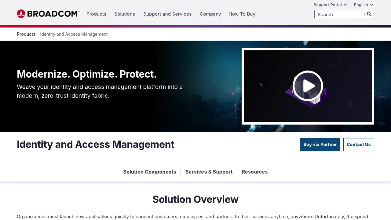 Broadcom Identity and Access Management screenshot