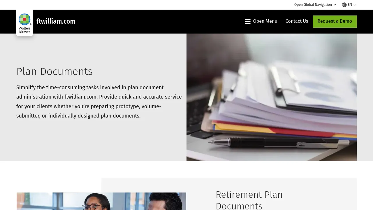 Wolters Kluwer Plan Documents screenshot