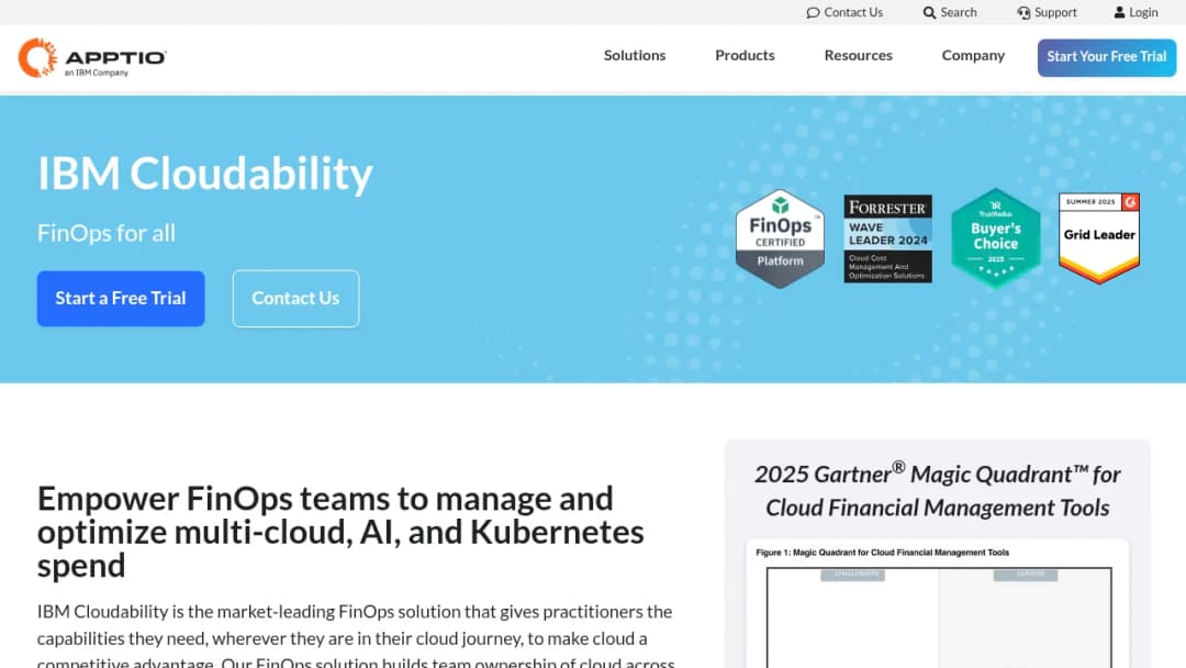 Apptio Cloudability (IBM) screenshot