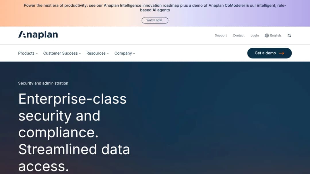 Anaplan Security & Administration screenshot