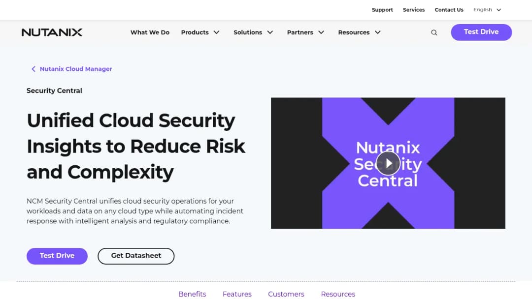 Nutanix Security Central screenshot