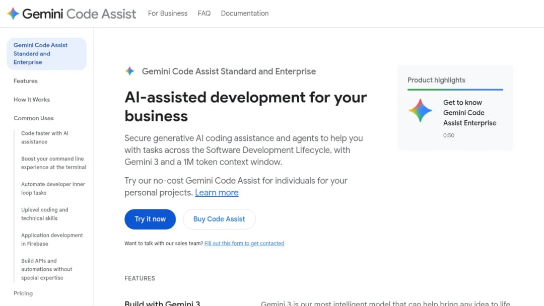 Gemini Code Assist screenshot