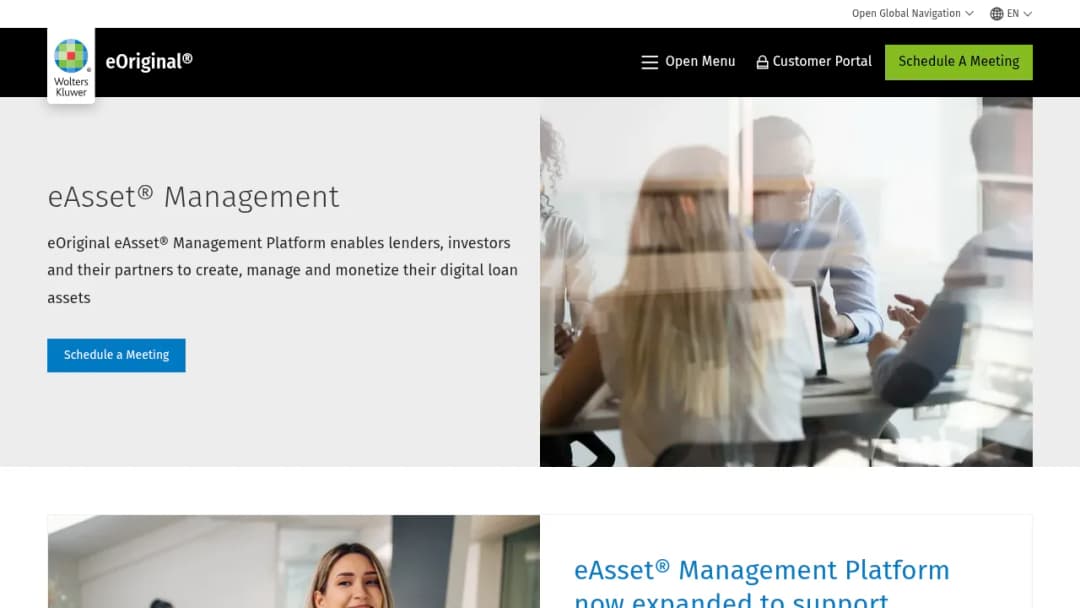 Wolters Kluwer eOriginal eAsset® Management screenshot