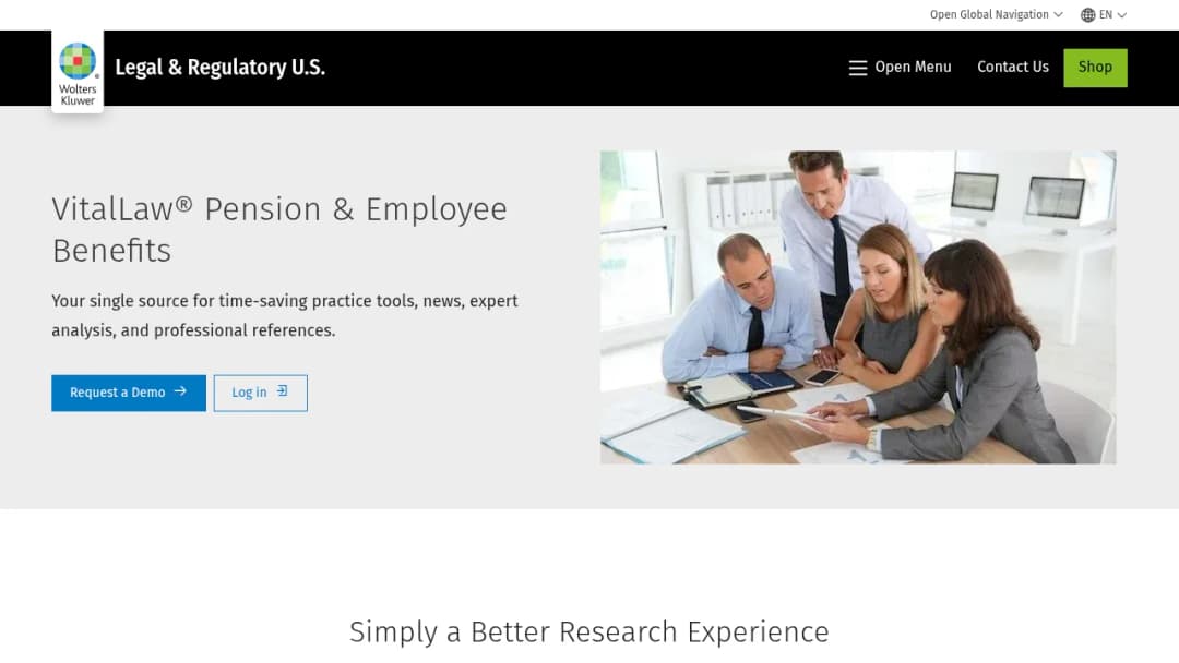 Wolters Kluwer VitalLaw® Pension & Employee Benefits screenshot