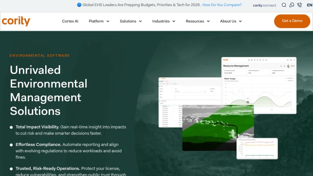 Cority Environmental Management screenshot