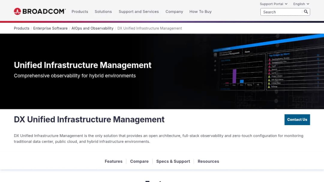 Broadcom DX Unified Infrastructure Management screenshot
