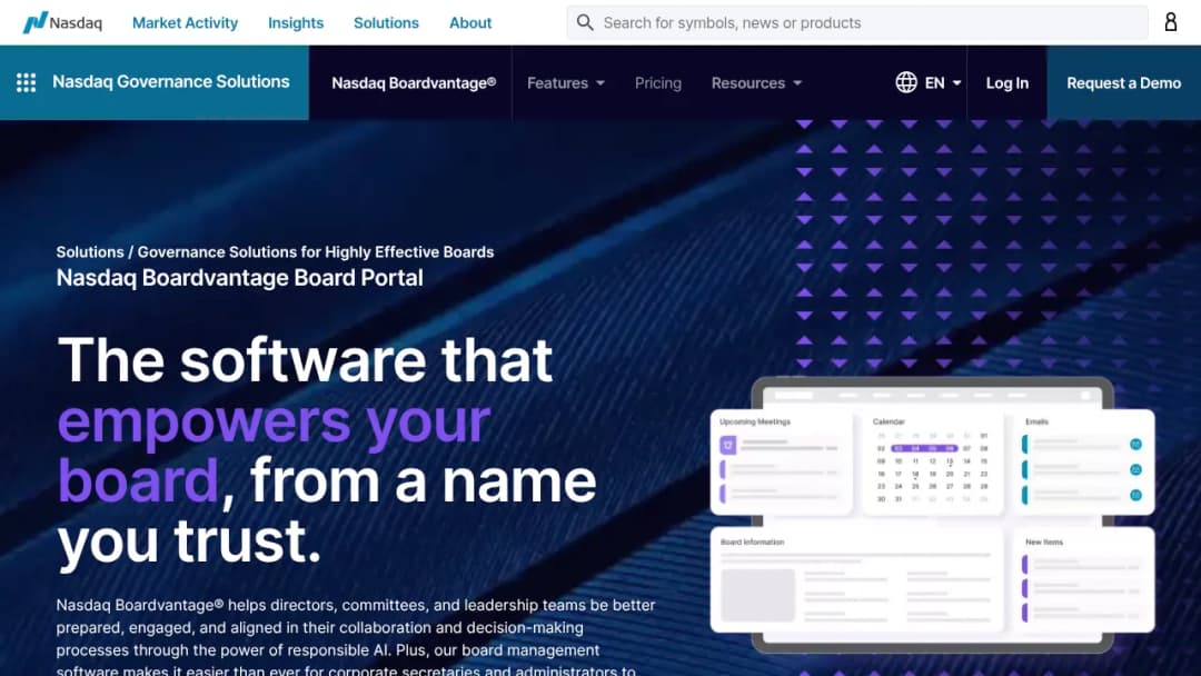Nasdaq Boardvantage screenshot
